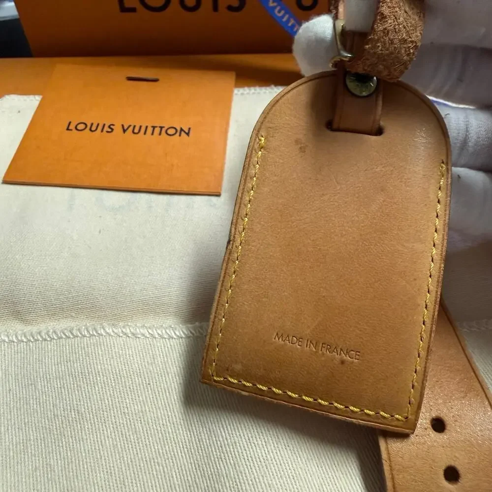 Louis Vuitton Vachetta Leather Luggage Tag and Poignet Authentic NO BOX - Picture 9 of 12